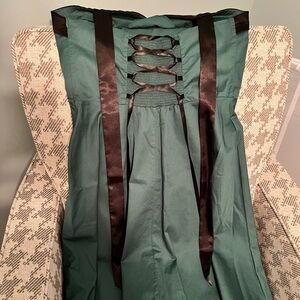 Green corset back dress